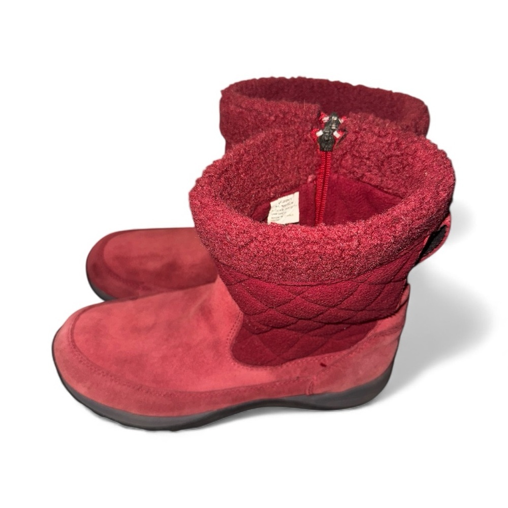 Women's Red Quilted Winter Ankle Boots